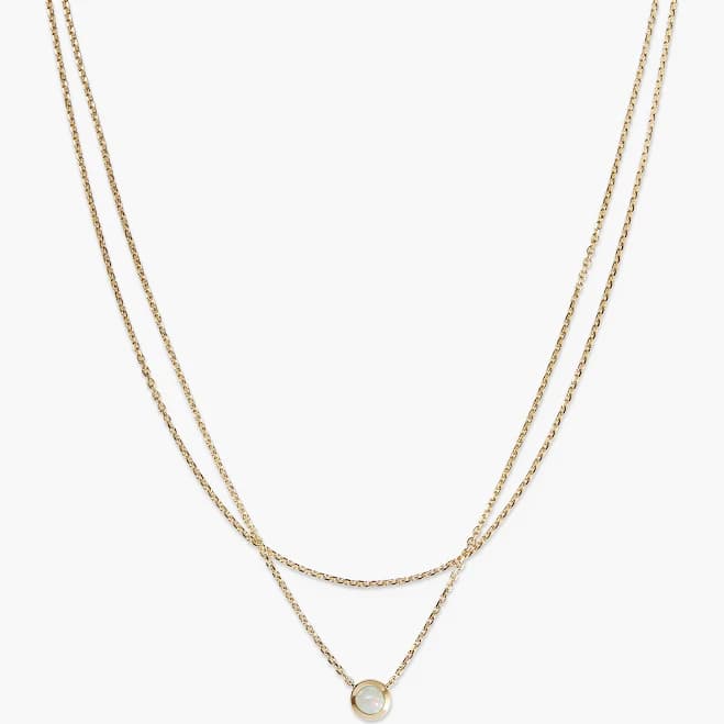 18K Gold Vermeil / Opal / 15-17 Inches