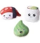 3 Pack Small Plush Sushi-Shaped Squeaky Dog Toys