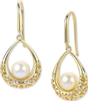 PearLustre 14k Gold-Plated Sterling Silver Cultured Freshwater Pearl Teardrop Drop