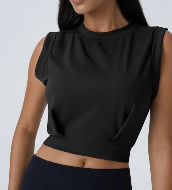 Halara Crew Neck Sleeveless Cropped Yoga Tank Top Tank Top