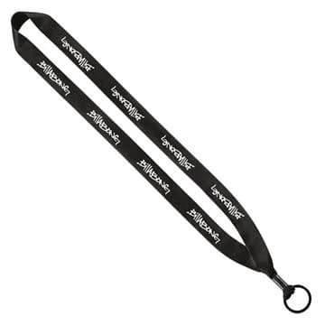 3/4" Polyester Lanyard with Metal Crimp and Split-Ring