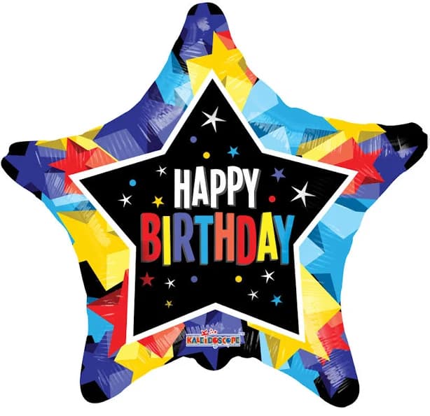 Kaleidoscope Happy Birthday Bright Color Star Balloon