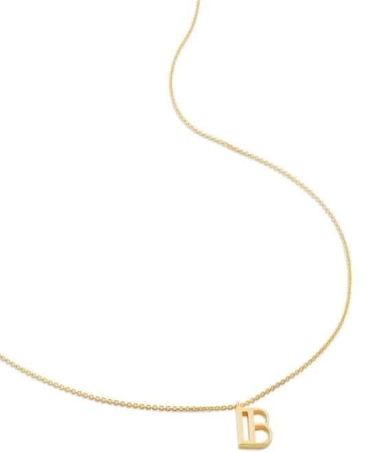 Monica Vinader Women's B Pendant Charm Necklace