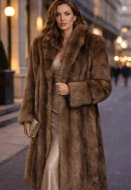 Vintage Faux Fur Plush Overcoat