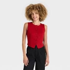 Women's Ponte Vest - A New Day™ Red M : Target