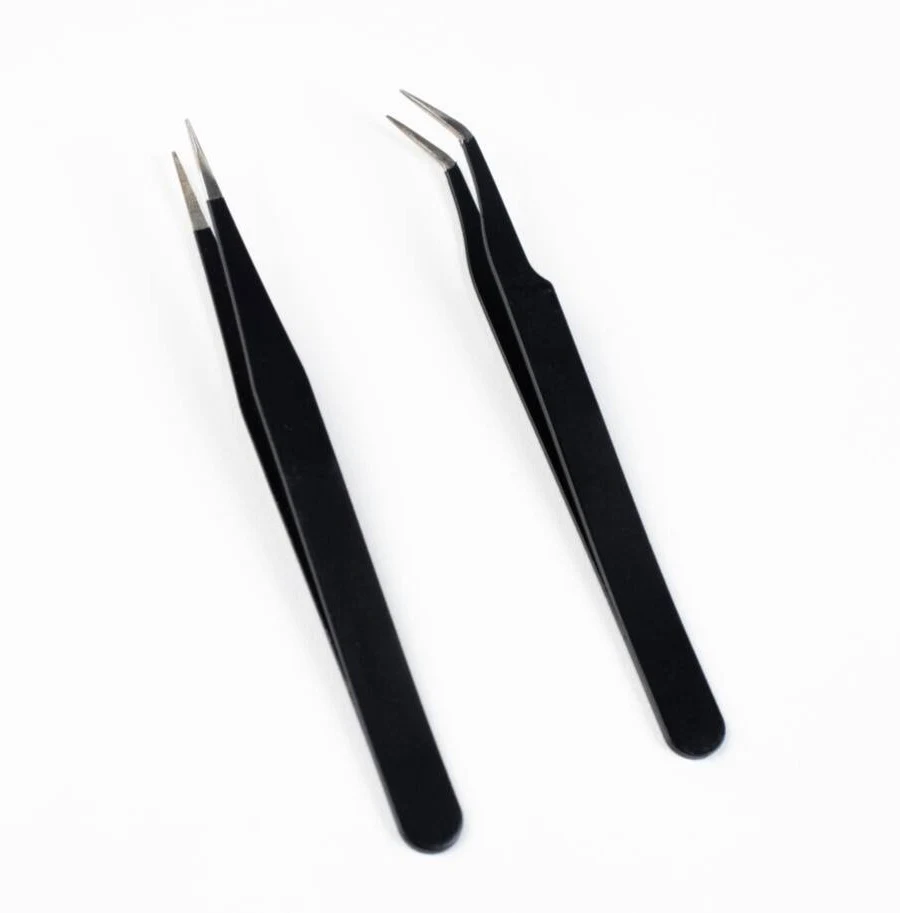 Precision Tweezers with Straight & Curved Tip (2-Count)