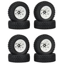 8PCS 1.55 Metal Beadlock Wheel Rim Tires Set for 1/10 RC Crawler Car Axial Jr 90069 D90 CC01 LC70 MST,1 - Walmart.com