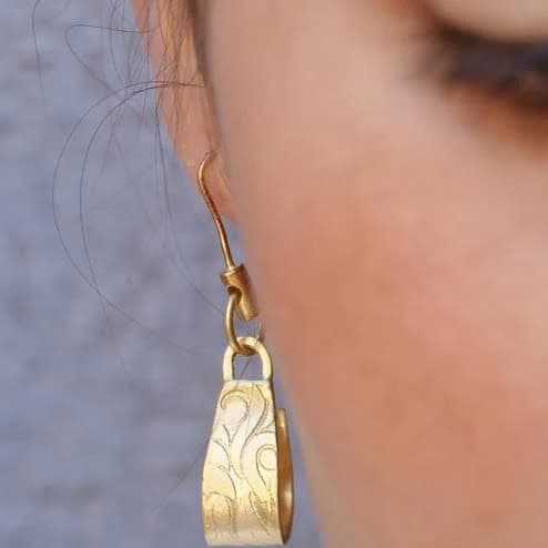 Art Nouveau Floral Dangle Earrings