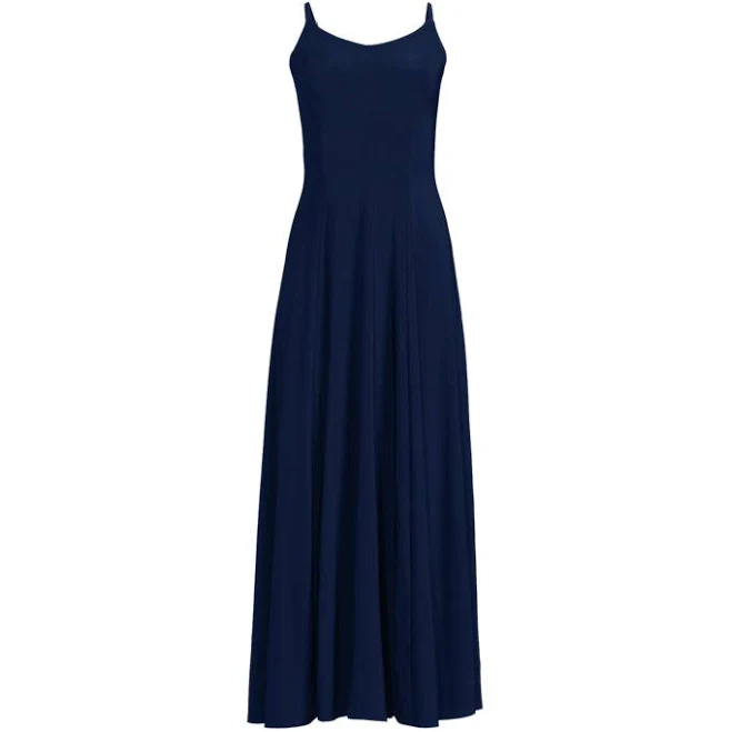 Lands' End Women's Silky Knit Godet Maxi Dress