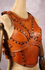 Female Warrior Breastplate and War Belt in Saddle Tan with Cloak – Foxkin Foundry