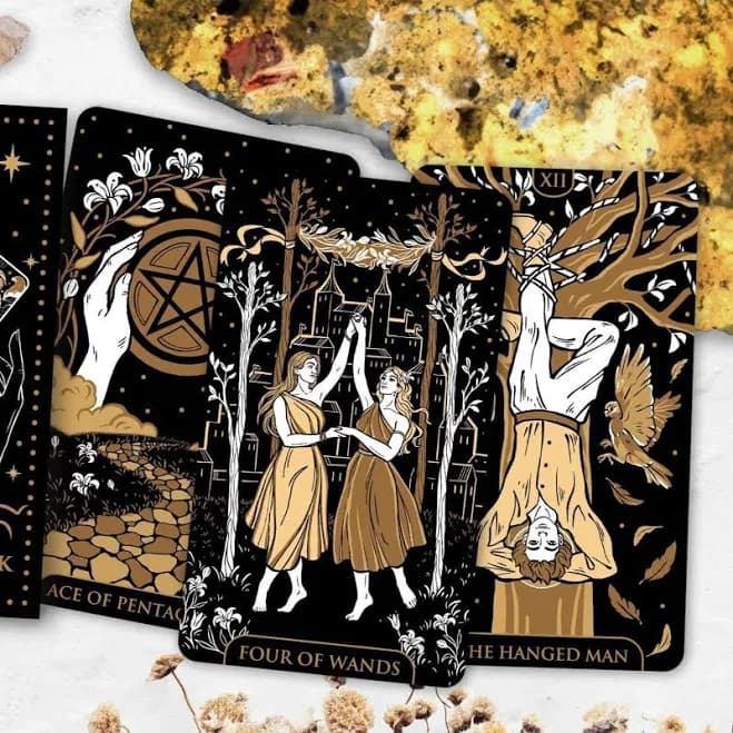 Unique Beginner Tarot Deck 78 Card Tarot with Guidebook Luxury Indie Beautiful Gold Wyspell Tarot Cards Full Deck with Box
