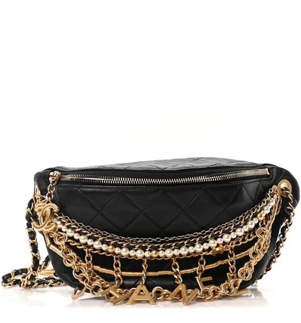 Chanel Women's Quilted Lambskin All About Chains Belt Bag