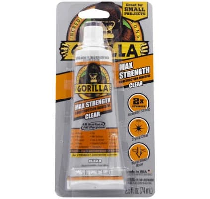 Gorilla Clear Max Strength Construction Adhesive