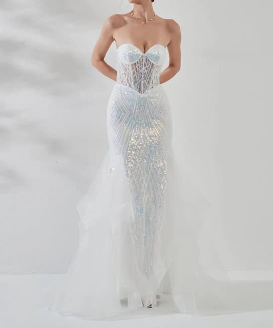 Sparkling Sequins Mermaid Tulle Prom Dress