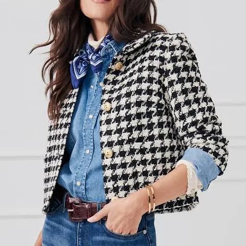 J.McLaughlin Women's Violette Jacket in Houndstooth
