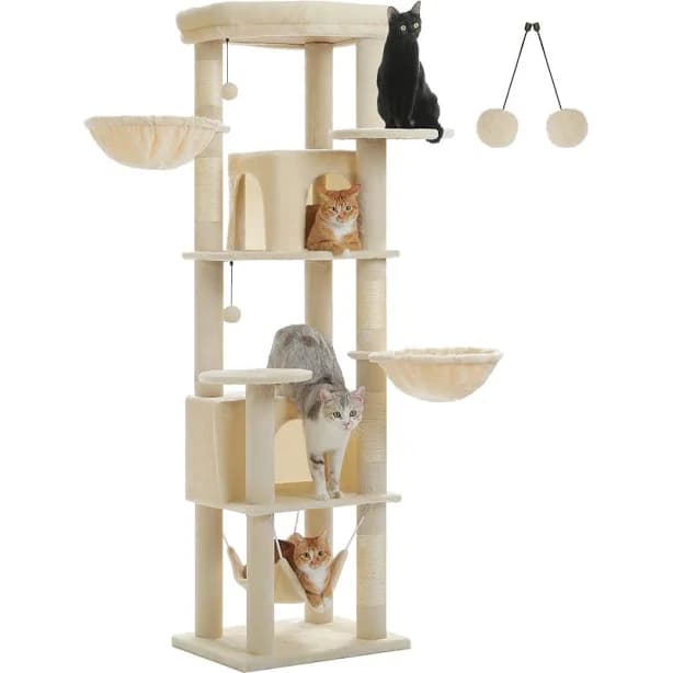 Pawz Road 71-in Large Perch Fleece Cat Tree & Condo