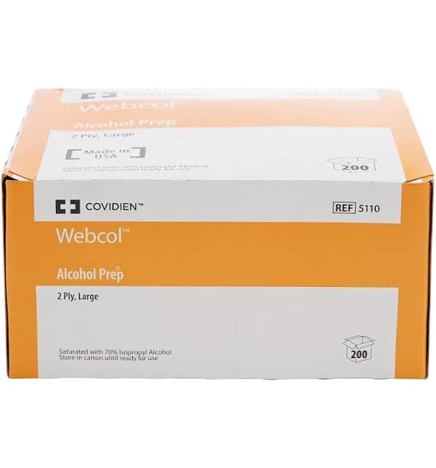 Webcol Alcohol Prep Pad Carton/200