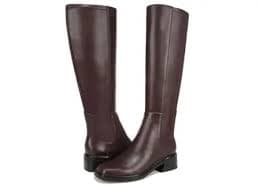 Franco Sarto Giselle High Shaft Boots Women's Boots Castagno Brown Leather Wide Calf : 8.5 M | ShopRunner
