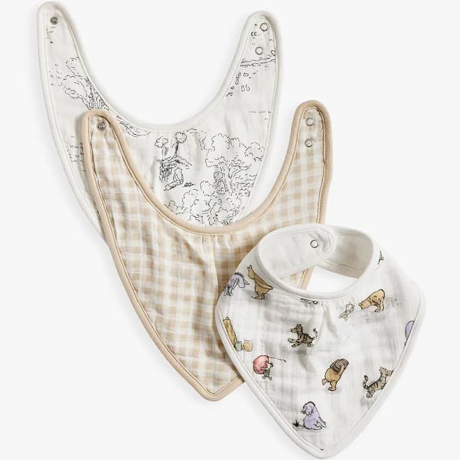 Disney's Winnie The Pooh Organic Muslin Bib Set of 3