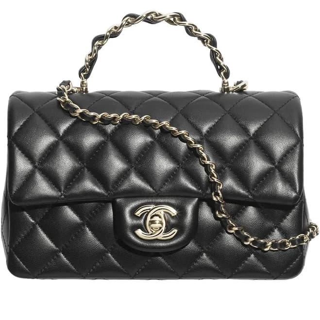 CHANEL Mini Classic Handbag with Top Handle Flap
