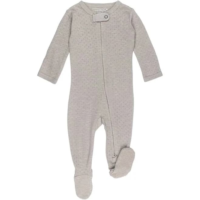 Loved Baby Organic Cotton Pointelle Zipper Footie