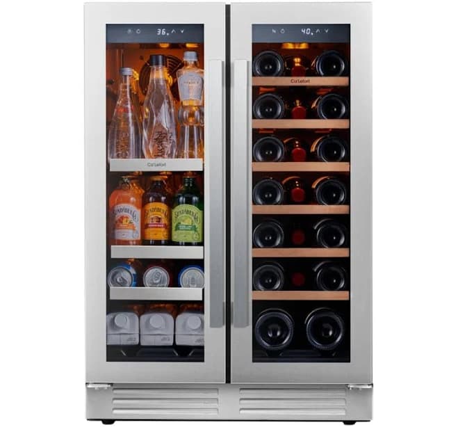 Ca'Lefort 24-in W 80 -Can Capacity Stainless Steel Built-in/Freestanding Indoor Beverage Refrigerator with Glass Door