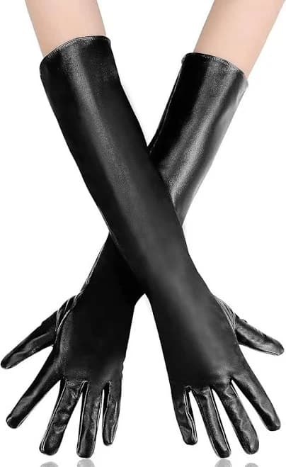 Brand New Long Faux Leather Costume Gloves