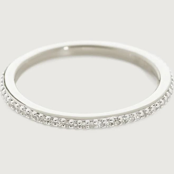 Monica Vinader Womens Diamond Eternity Ring