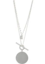 Set of 2 Demi Fine Disc Pendant Necklaces