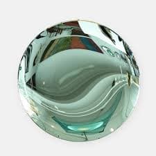 Effetto Vetro Contemporary Custom Sculptural Round Concave Mirror in Green For Sale at 1stDibs