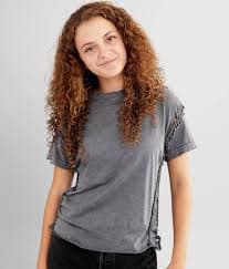 Gilded Intent Rose Washed T-Shirt - Women's T-Shirts in Charcoal Heavy Lava Wash | Buckle