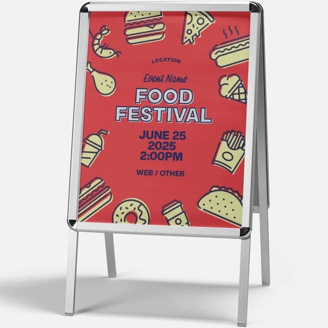 Custom Aluminum A-Frame Signs | No Min. Qty | 22" x 28" | VistaPrint | Design: Orange, Ice Cream & Food Trucks, Catering, Food & Beverage