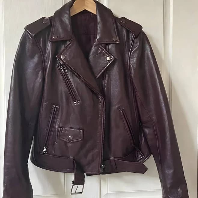 Women's Genuine Leather Moto Jacket