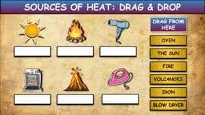 Sources Of Heat: Drag & Drop Worksheet: Google Slides. Powerpoint