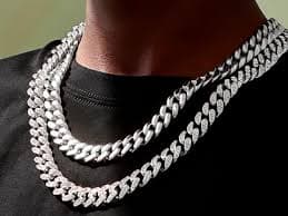 DLSIXNCO 2PCS Cuban Link Chain for Men Women Miami Cuban Link Chain Necklace Gold Silver Plated Bling Diamond Chain Trendy Choker Chain Necklaces Jewelry for Men (Gold, 18inch+20inch) | Amazon.com