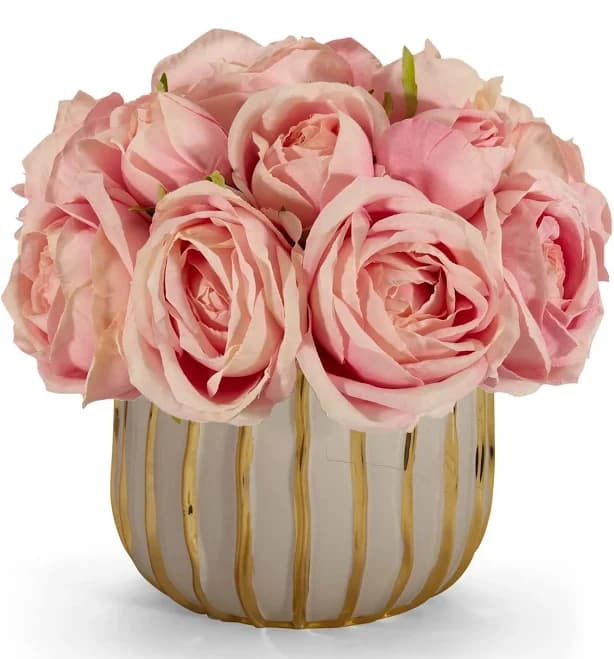 White and Gold Rose Bouquet