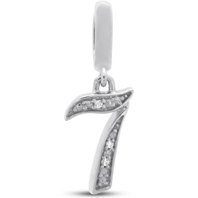 Sterling Silver Diamond True Definition Number 7 Charm