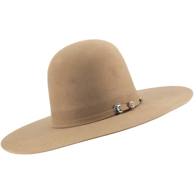 Rock'em 4X Khaki Open Crown Felt Cowboy Hat 60 - 7 1/2