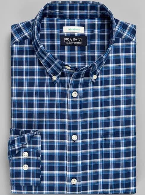 Jos. A. Bank Men's Tailored Fit Plaid Shirt