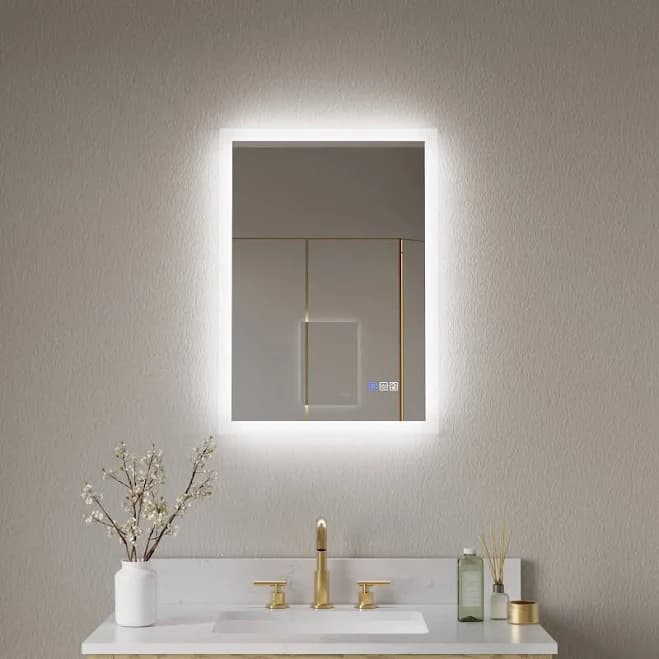 LED Light Rectangular Fog Free Frameless Bathroom Vanity Mirror