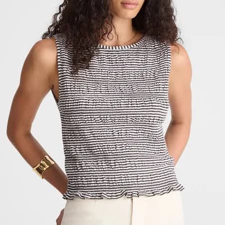 Madewell Women's Smocked Boatneck Tank