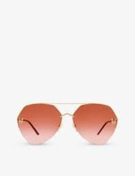 CARTIER - CT0355S aviator-frame metal sunglasses | Selfridges.com