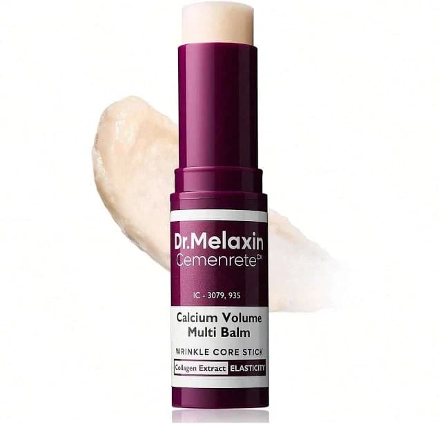 Dr. Melaxin Cementrete Calcium Multi Balm 0.32 Oz Korean Skincare All-In-One Calcium Volume Stick Collagen Wrinkle Face Eye Treatment Balm Anti-Aging