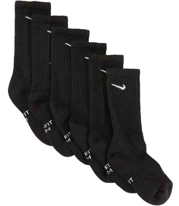 Nike Kids' 6 Pack Cushioned Crew Socks