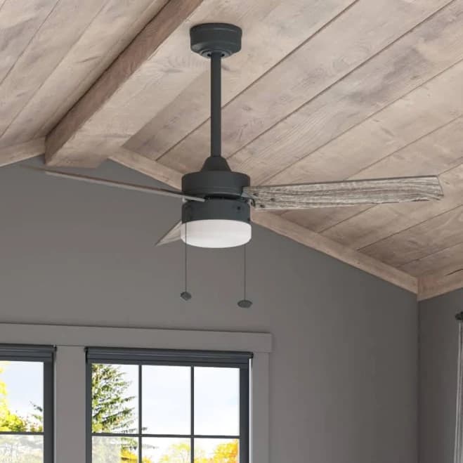 Harbor Breeze Vue 44" Matte Black Indoor 3-Blade Ceiling Fan with Light