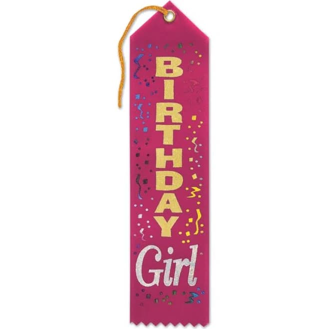 Beistle Birthday Girl Award Ribbon