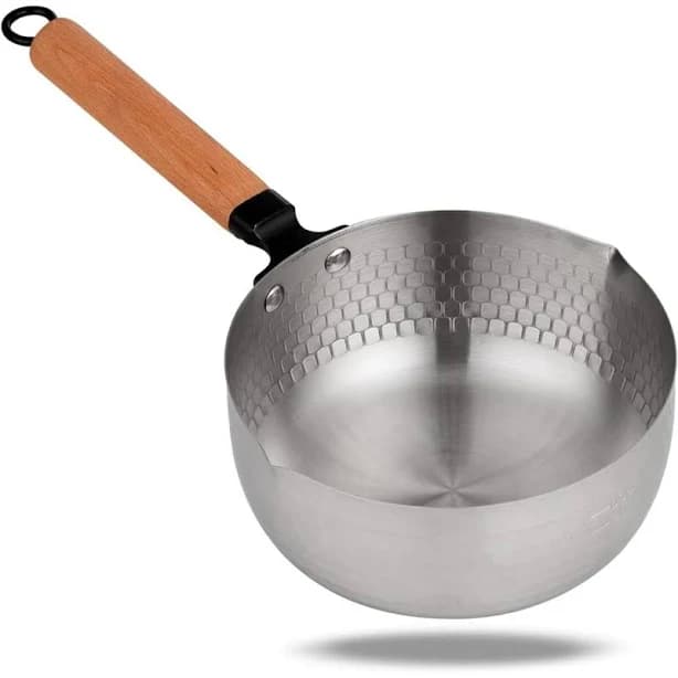 Yukihira Saucepanyukihira Pot Stainless Steel Saucepan Pan Japanese Milk Pot With Wood Handle Textiles Hub Size: 1.7 quarts