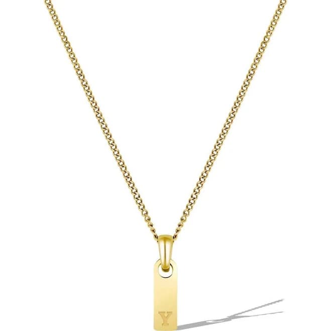 Vincero Men's 14K Gold Y Initial Pendant Necklace