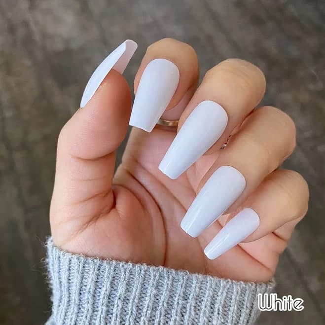 The Nailest Solid Color Medium Length Coffin Press On Nails