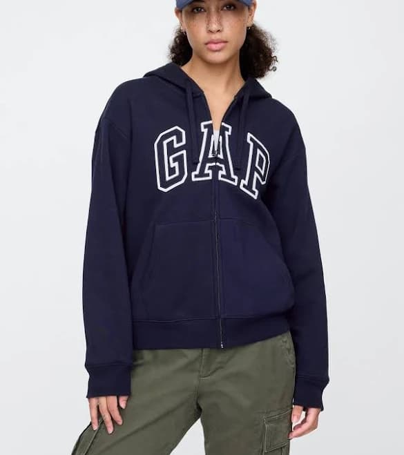 Gap Women's Relaxed Gap Logo Zip Hoodie